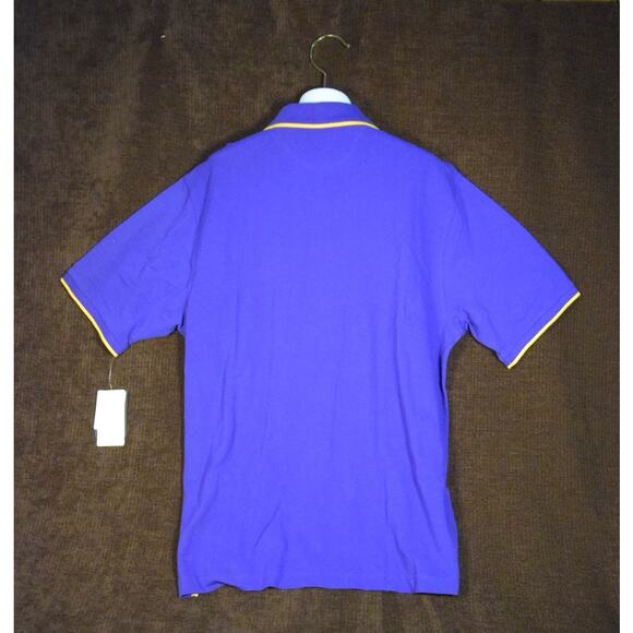 NWT Nike Purple LSU Polo with Gold Accents Pique Knit Sz L Embroidery Licensed - Picture 2 of 10